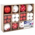 Шары ёлочные набор 40 шт, 8 см/4 см, Red&White, красные/белые, пластик, золотая сказка, 592167