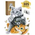 Деревянный пазл Woozzle Три котенка 29x34,5 см (большой) 305 деталей