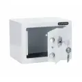 Сейф для денег и документов SAFEBURG SB-170K WHITE, 17х23х17 см ключевой замок, домашний мини сейф, белый, сейф с креплением