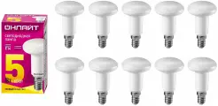 10шт/уп. Лампа LED Грибок 5Вт 230B R50 E14 360Лм 2700К Свет Теплый белый арт. 71651 онлайт, уп. 10шт
