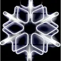 Новогодняя гирлянда-панно уличная Снежинка неоновая белая, с белыми разводами, размер: 60*60 см