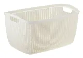 Корзина для белья 'Вязание', 26л, пластик под ротанг, 48.5x35x26см, удобные ручки