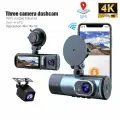 Видеорегистратор для автомобиля 3 камеры 4K GPS WiFi циклическая запись ночное видение 128ГБ