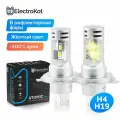 Светодиодные лед лампы H4 H19 для авто ElectroKot Atomic PRO 3000K желтый свет 2 шт, в ближний, дальний