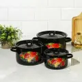 Набор кастрюль эмалированных 1,5л,2,9л,4,5л Жостово СтальЭмаль