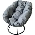 Садовое кресло M-group пончик без ротанга чёрное, серая подушка