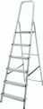 Стремянка Новая Высота, алюминий, 1 секция, 6 ступеней, рифленые ступени, серебристая
