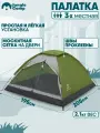 Палатка туристическая 3 местная JUNGLE CAMP Lite Dome 3. Москитная сетка на двери. Легкая. Простая и быстрая установка.