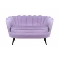 Прямой дизайнерский диван ракушка, Pearl double purple, фиолетовый с черными ножками