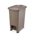Контейнер для мусора elfplast Slim, 10 литров, с педалью, овальный, серо-коричневый