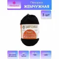 Пряжа для вязания Пехорка 'Жемчужная', 100г, 425м (50% хлопок, 50% вискоза) (02-Черный), 5 мотков