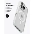 Чехол на iPhone 16 Pro Max с мэгсэйф / Бампер на Айфон 16 Про Макс прозрачный с белыми рамками