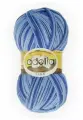 Пряжа Adelia JAKE 75% шерсть, 25% нейлон №14 голубой/синий - 5 мотков по 100 г