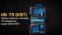 НБ-79 (КВТ) Отвертка реверсивная мастер со сменными битами и сменными шестигранными головками, 79 предметов
