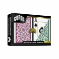 Игральные карты пластиковые Copag Elite покерный размер jumbo индекс зеленый/бордовый