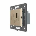 Механизм розетки Livolo USB-A + USB-C 36W (VL-FCUA18W. UC18W-2AP)