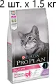 Сухой корм для кошек Purina Pro Plan DELICATE ADULT OPTIDIGEST с чувствительным пищеварением, с индейкой, 2 шт. х 1.5 кг