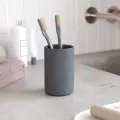 Стакан для ванной Astrid Slim 7х7х11, стакан для зубных щёток, бетон, графитовый матовый