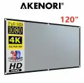 Экран для проектора Akenori 60 004 серый-светоотражающий крючки+рамка С кольцами