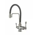 Смеситель для кухни на мойку с гибким изливом (сатин) GANZER GZ77025-GH