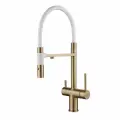ROSE Смеситель для кухни с гибким изливом и подключением фильтра, золото R958G