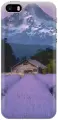 Силиконовый чехол на Apple iPhone SE / 5s / 5 / Эпл Айфон 5 / 5с / СЕ с рисунком Лавандовое поле в горах