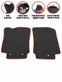 Два передних коврика EVA/ЭВА для KIA SOUL 3 (Киа Соул 3), 2019-2023 гг, с 3Д лапой, без разреза, черный ромб с красным кантом
