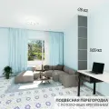 Перегородка для зонирования комнаты. Перегородка подвесная. Размер 240 см высота *40 см ширина. 6 панелей. Цвет серый. Потолочное крепление