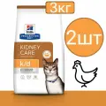 Корм сухой Hill's k/d , для кошек , при заболевании почек , со вкусом курицы (2шт по 3кг)