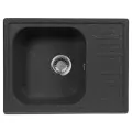 Кухонная мойка AquaGranitEx черная M-13 квадратная с крылом/308