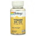 БАД Solaray Vitamin D3 K2, капсулы, 120 штук, для здоровья костей