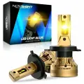 Светодиодная лампа Novsight N37Y H4 цоколь P43t 120Вт 2шт 22000Лм 3000K желтый свет LED автомобильная