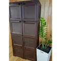 Шкаф пластиковый высокий УЮТ, для балкона, дома, улицы, беседки. Цвет: Коричневый. Арт: Э-052-2-Д