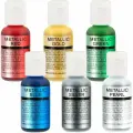 Краски сияющие набор Металлик Metallic airbrush Chefmaster, 6 цветов по 20 гр.