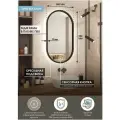Зеркало в черной раме 90х50, для ванной с тёплой LED-подсветкой, сенсор с диммером, класс защиты IP44 Max Mirrors
