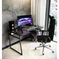 Стол компьютерный игровой, офисный, геймерский Expert черный/черный каркас металл для пк и ноутбука 117х77 см