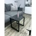 Журнальный столик на металлическом каркасе (маленький, Мрамор черный)