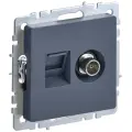 BRITE Розетка двойная TV+RJ45 кат.5E РТВ/РК12-БрМ маренго , IEK BR-AK20-1-K35 (1 шт.)