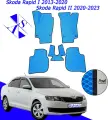 Автомобильные коврики EVA/ЕВА/ЭВА для Skoda Rapid 1 и 2 / Шкода Рапид 1 и 2 / 2013-2023 василек черный
