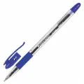 24 шт, Ручка шариковая масляная с грипом BRAUBERG Glassy, синяя, корпус прозрачный, узел 0,7 мм, линия письма 0,35 мм, 142698
