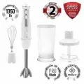 Блендер погружной PHB 1385 ручной мощный с насадками, измельчитель, миксер, блендер, белый