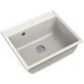 Врезная кухонная мойка 58 см, GranFest Vertex GF-V-580, белый