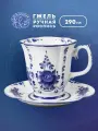 Чайная пара Марья 290 мл. Ручная роспись. Фарфор. Чашка для чая. Галактика г. Гжель.