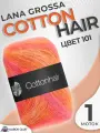 Пряжа для вязания Lana Grossa Cottonhair пушистая, цвет 101, 1 моток