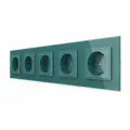 Электрическая розетка LIVOLO ORIGINAL VL-C7C5EU-18 16A, 5 постов, зеленая, скрытый монтаж, надежное качество