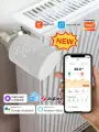 Умный Zigbee терморегулятор/термоголовка на радиатор, термостат для батареи отопления с LED экраном, белый