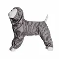 Комплект: Теплый комбинезон+Снуд (шапка) для американского стаффордширского терьера суки, на флисе, повышенной прочности, цвет серый
