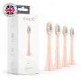 Сменные насадки для электрической зубной щетки ORDO Sonic+ с закругленными щетинками и силиконовым полирующим элементом, 4 штуки, розовые