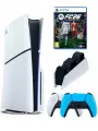 Игровая приставка Sony PlayStation 5 Slim, с дисководом, 1 ТБ, 2й геймпад голубой, зарядная станция, Fifa 26
