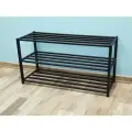 Обувница этажерка подставка для обуви 850 300 450 в прихожую узкая металлическая черная Лофт